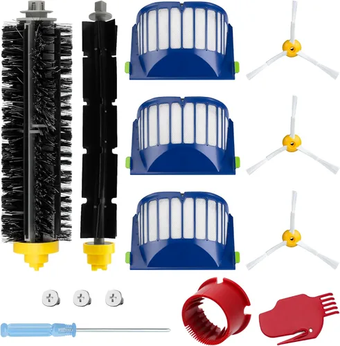 Funmit Piezas de Repuesto para Roomba Serie 500 600 595 585 564 690 692 694 Accesorios de Aspiradora - Incluye 3 Filtros, 3 Cepillos Laterales y 1