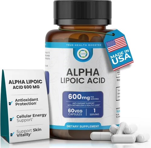 Ácido alfa lipoico 600 mg – Suplemento ALA para apoyo de energía y metabolismo – Antioxidante para el bienestar celular, envejecimiento saludable y