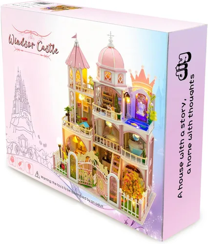 Miniatura 8 de DIY Book Nook Kit with LED Light, Miniature Dollhouse, 3D Wooden Puzzle, Bookshelf Insert Decor Craft Gift (750 PCs Windsor Castle)