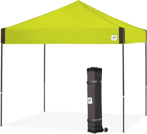 Miniatura 13 de E-Z UP Pyramid Toldo de Refugio Instantáneo Carpa Desplegable, 10' x 10' con Bolsa Rodante Wide-Trax y Juego de 4 Estacas, Azul Real