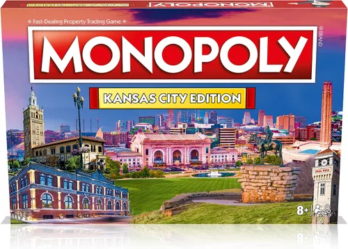 Miniatura 3 de Monopoly Juego de mesa Kansas City Edition: 2-6 jugadores Juegos de mesa familiares para niños y adultos, juegos de mesa para niños de 8 años