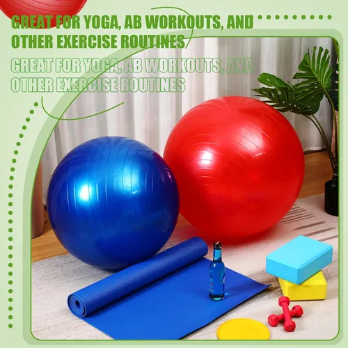 Miniatura 5 de Leyndo 8 pelotas de ejercicio de yoga a granel de 26 pulgadas con equipo inflable, pelota de pilates con bomba rápida antiestallido para embarazo