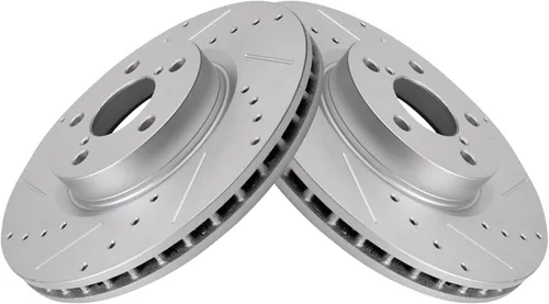 Juego de rotores de freno de rendimiento delantero, con revestimiento en G de alta calidad, perforados y ranurados compatibles con Subaru Impreza