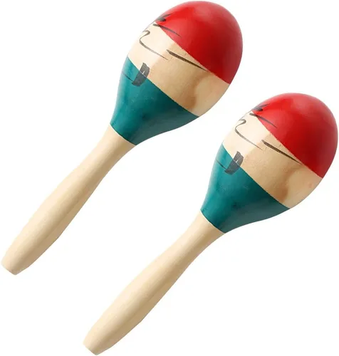 Miniatura 7 de Maracas - Batidoras de madera de colores grandes, sonajeros, percusión de mano de arena del martillo, gran instrumento musical con ritmo de salsa