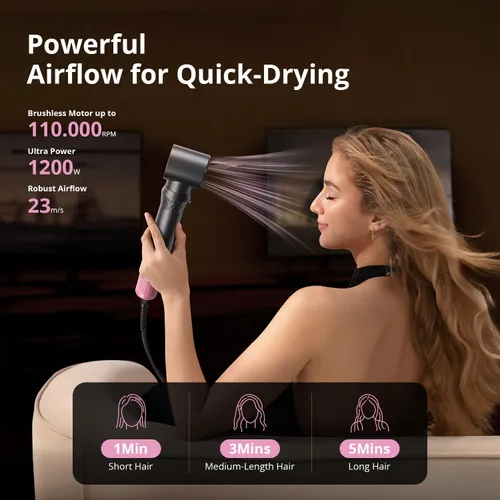Miniatura 5 de Air Styler, secador de pelo de secado rápido y herramienta de peinado para rizar, moldeador de aire caliente sin daños por calor, envoltura de aire