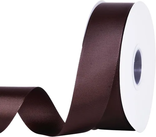 Miniatura 39 de YAMA Rollo de cinta de grogrén sólido, 1 pulgada, 25 yardas para cintas de envoltura de regalos, color blanco