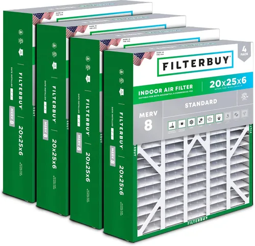 Miniatura 29 de Filterbuy Filtro de aire MERV 8 Essential Dust & Allergy Defense de 10 x 17 x 2 pulgadas (paquete de 4), filtros exteriores plisados electrostáticos