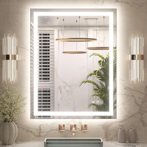 Miniatura 29 de Keonjinn - Espejo de baño LED de 24x32 pulgadas con luz, iluminación frontal y trasera, espejos iluminados para la pared del baño con luces