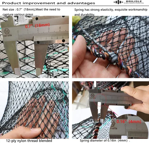 Miniatura 4 de 2 o 1 trampa para cangrejos, trampa para pececillos, trampa para langosta, maceta de cangrejo, trampa de red para cangrejos; trampa de cebo