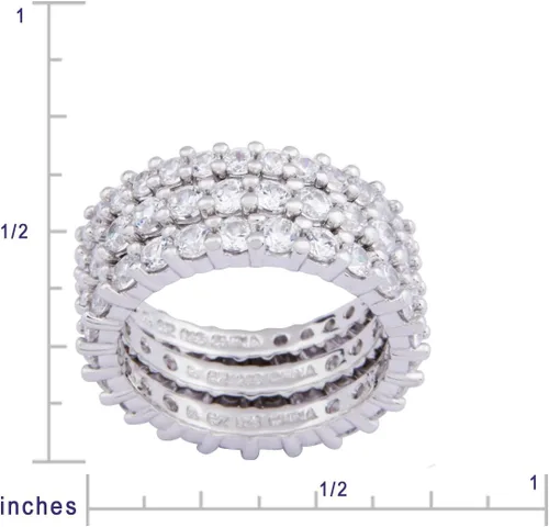 Miniatura 6 de Tienda Essentials Cubic Zirconia All-Around Band Stacking Ring Set (previously Tienda Collection)