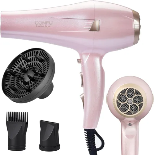 Miniatura 10 de CONFU Hair Dryer Professional Ionic - Salon Blow Dryer with Diffuser for Women & Men - 5X Fast Drying 1875 Watt Powerful Hair Blow Dryer with Comb