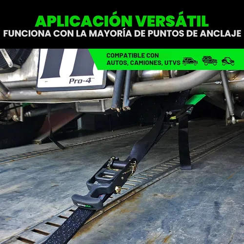 Miniatura 6 de Rhino USA Correas de amarre de automóvil para remolques con ganchos en J (paquete de 4) – 2" x 8' (10,000 lb de resistencia a la rotura) – Correas