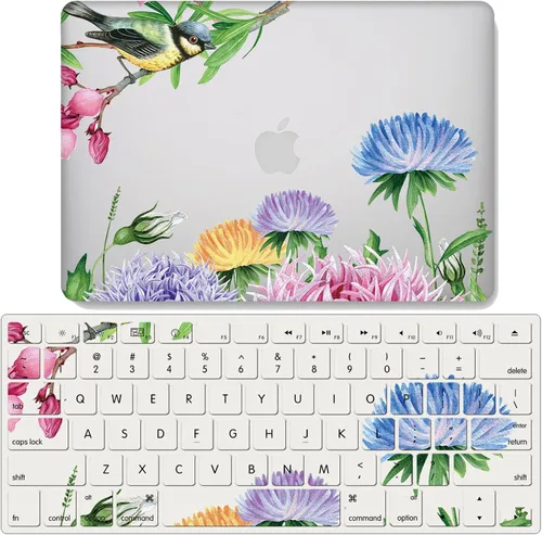 Miniatura 13 de IVY Para MacBook Air 15 con M2 (Modelos: A2941) Flower Garland Clear Case con cubierta de teclado - A