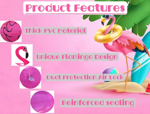 Miniatura 5 de GiftExpress Flotador inflable de flamenco de 48 pulgadas, juguetes de fiesta de natación, divertidos flotadores de playa, tumbona Lilo de verano