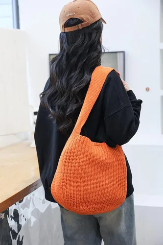 Miniatura 39 de ENBEI Bolsos de hombro para mujer Bolsos de ganchillo Bolso de punto grande Bolso de mano estético para la escuela lindo Bolsas de mano Bolsa