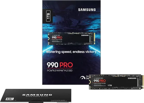 Miniatura 8 de Samsung 990 Pro 1TB Gen4 NVMe SSD 7450MB/s 6900MB/s R/W 1550K/1200K IOPS 600TBW 1.5M Hrs MTBF para PS5 5 años