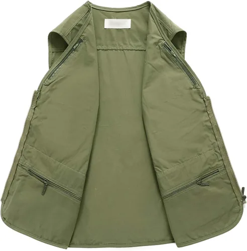 Miniatura 5 de Chaleco de viaje casual Safari para hombre, 16 bolsillos, chaleco de trabajo al aire libre, chaqueta sin mangas, chaqueta de pesca, senderismo