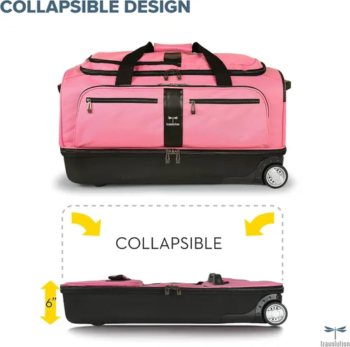 Miniatura 8 de Travolution Dance Bag with Garment Rack, 28 Inch Rolling Duffel With Wheels, Ideal for Competitions & Travel, Easy-assembly Lightweight Aluminum