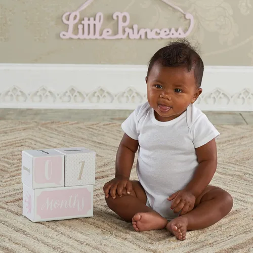 Miniatura 3 de Baby Aspen My First Milestone Princess Age Blocks Accesorios de fotos de bebé para compartir fotos el primer año