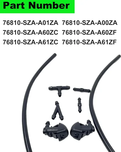 Miniatura 3 de 76810-SZA-A01ZA - Boquillas de pulverización para limpiaparabrisas delantero, manguera de chorro y líquido con conectores para Honda Pilot 2009 2010