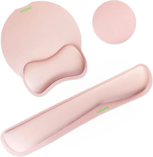 Miniatura 17 de VAGAU Reposamuñecas para teclado y mouse pad de alta calidad, juego de espuma viscoelástica ergonómica para oficina, laptop, Mac, computadora