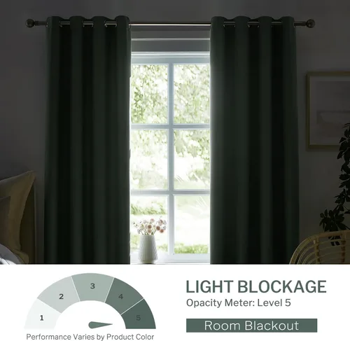 Miniatura 2 de Melodieux - Cortinas opacas para dormitorio color azul claro, cortinas oscuras de 72 pulgadas de largo, juego de 2 paneles, 100% de algodón