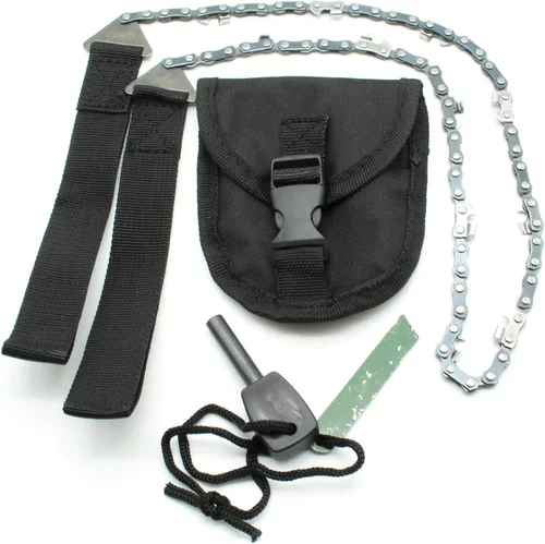 TMAX Motosierra de bolsillo de 24 pulgadas de largo y arrancador de fuego gratis, la mejor herramienta de sierra de mano plegable compacta para