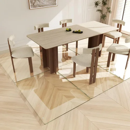 Miniatura 7 de Koonmi Tapete para silla de vidrio templado de 36"x48" - Tapete premium para silla de oficina para suelos de madera dura y alfombra de pelo bajo