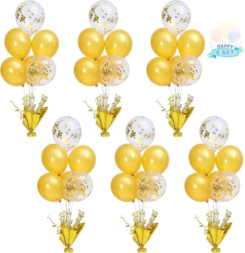 Miniatura 22 de 2 Juego de Globos de Mesa Negros con Spray de Aluminio para Centro de Mesa con Globos Negros y de Confeti, Kit de Soporte para Decoración de Mesa