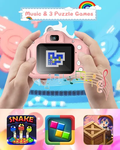 Miniatura 5 de Cámara para niños de 3 a 8 años, cámara selfie de 20 MP HD 1080P IPS, cámara digital dual de juguete para niños, regalos de Navidad y cumpleaños
