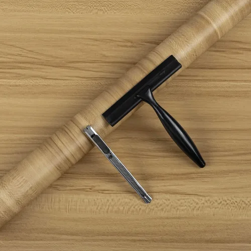 Miniatura 11 de Decoroom Papel de contacto de grano de madera, nogal oscuro, papel de contacto para encimeras, aspecto de madera, envoltura de vinilo autoadhesiva