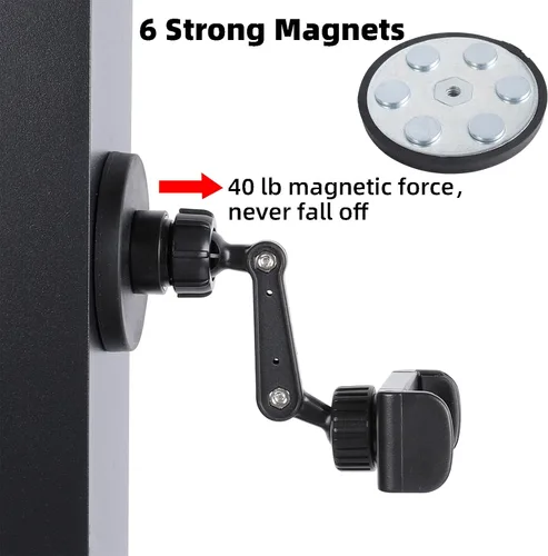 Miniatura 4 de Soporte magnético para teléfono de gimnasio, se fija a una superficie de metal, giratorio de 360°, soporte de teléfono magnético resistente