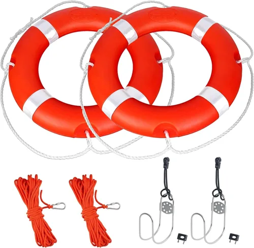 Miniatura 8 de Life Ring for Boating Safety - 23" and 28" Boat Safety Throw Rings with Reflective Strip and Grab Lines