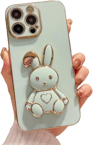Miniatura 15 de Estuche con soporte de conejo de corazón para Xiaomi Redmi Note 10S, galvanizado suave TPU protector delgado a prueba de golpes con lindo conejito