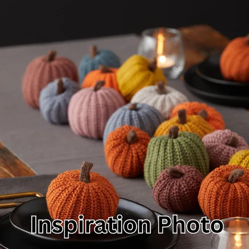 Miniatura 4 de Your Heart's Content Juego de 5 mini calabazas de punto, regalo pensativo, favorito de otoño, rellenos de cuencos de otoño, decoración de bandeja