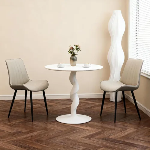 Juego de sillas de comedor AmoUnico, silla de comedor moderna, sillas de comedor de cuero, sillas de cocina con tapizado de cuero sintético (Jaque y