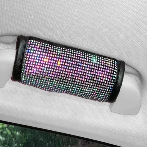 Miniatura 22 de Paquete de 2 fundas brillantes para manija de puerta de seguridad para automóviles, con cristales brillantes, almohadillas protectoras para manija