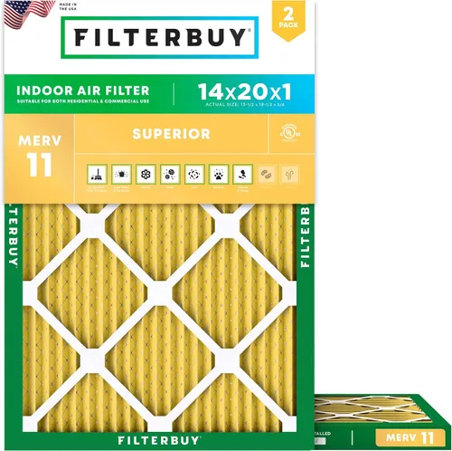 Miniatura 61 de Filterbuy Filtro de aire MERV 11 de 8 x 14 x 1 pulgadas para defensa de mascotas y alergias (paquete de 2), filtros electrostáticos plisados