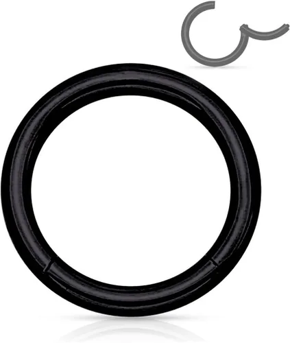 Miniatura 104 de Forbidden Body Jewelry - Piercing para la nariz de acero quirúrgico 316L con bisagra, 14G, 16G, 18G, diámetro de 15/64, 5/16, 25/64, 15/32 pulgadas