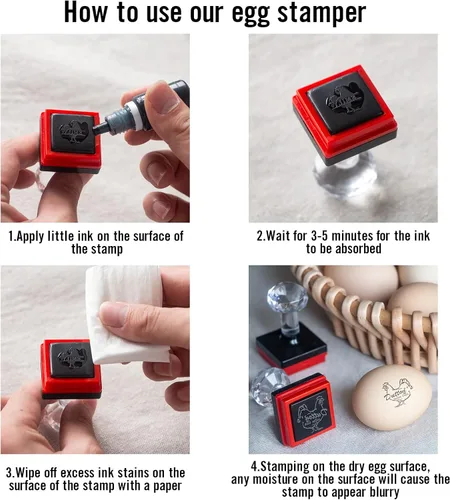 Miniatura 3 de Sellos de huevos personalizados para huevos frescos, personaliza tus huevos frescos de granja con sello de huevo personalizado, fácil de usar