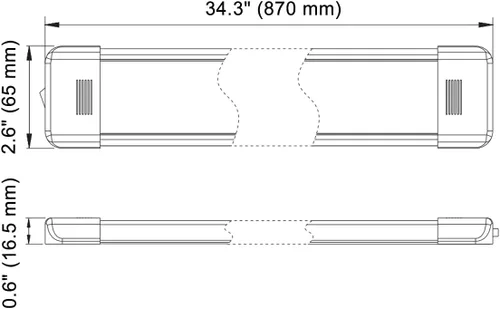 Miniatura 2 de Raycharm Lámpara LED para interiores de 34.2 x 2.6 pulgadas, salida de alto lúmenes de baja corriente de consumo energético, lente esmerilada