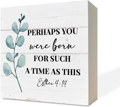 Miniatura 20 de Señales de madera cristianas, versículo de la Biblia Jeremías 29:11 - Porque sé los planes que tengo para ti, señal de caja decorativa para mesa