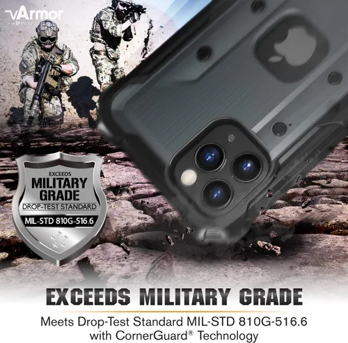 Miniatura 3 de Vena vArmor - Funda resistente compatible con Apple iPhone 12 / iPhone 12 Pro (6.1 pulgadas) (protección contra caídas de grado militar), funda Gris