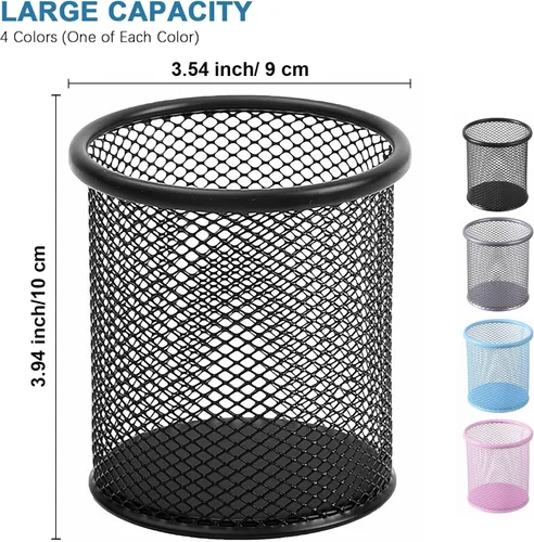 Miniatura 2 de SAYEEC Soporte para bolígrafo para escritorio, de malla de alambre, portavasos, soporte de metal para brochas de maquillaje, organizador