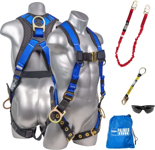 Miniatura 24 de Palmer Safety Kit de arnés de seguridad para protección contra caídas I Arnés de construcción + varios cordones + extensor de anillo en D