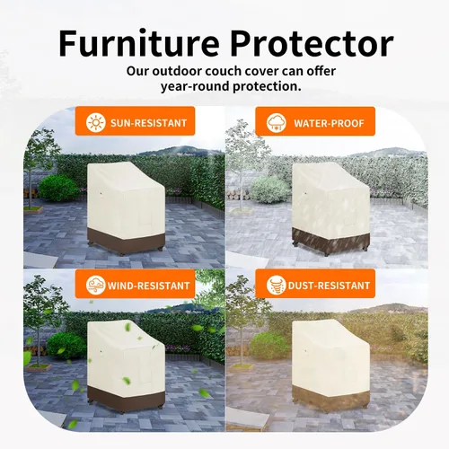 Miniatura 5 de Easy-Going Funda para Silla Apilable de Exterior Resistente, Funda para Silla de Patio Impermeable, Funda para Muebles de Exterior Resistente al