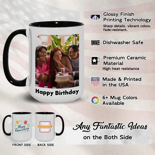 Miniatura 5 de Taza de café personalizada con texto y foto, taza personalizada, ideas únicas, regalos para hombres, mujeres, mamá, papá, novia, novio, amigo, Negro