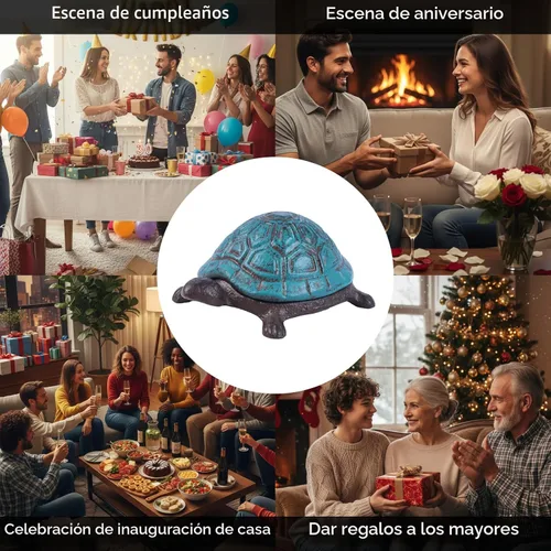 Miniatura 4 de Escondite de llaves de tortuga de hierro fundido para exteriores - Escondite de llaves de repuesto impermeable para esconder una llave