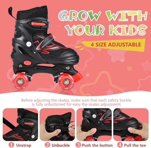 Miniatura 2 de Patines en línea G MGY OLED para niños pequeños, patines ajustables en 4 tallas con todas las ruedas iluminadas, patines iluminados divertidos