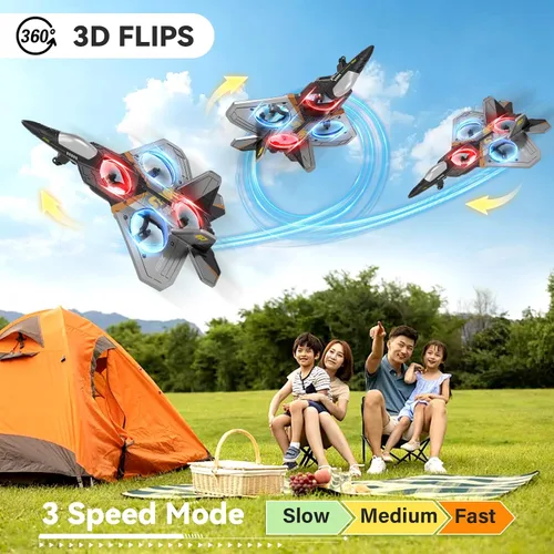 Miniatura 7 de 4DRC V17 Aviones de control remoto de espuma Rc para niños y adultos de 4 a 7 y de 8 a 16 años, aviones de combate a control remoto con luz, avión